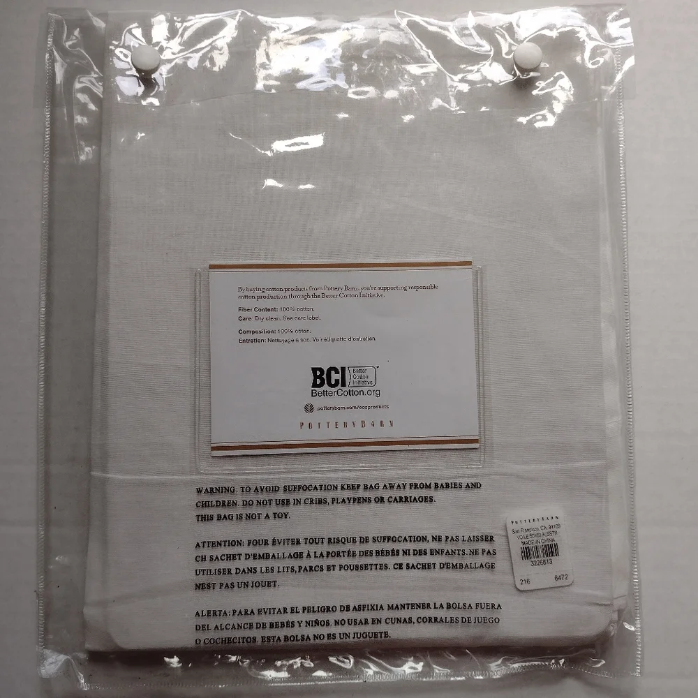 Pottery Barn Classic Voile Drape Cotton Curtain White 50x63